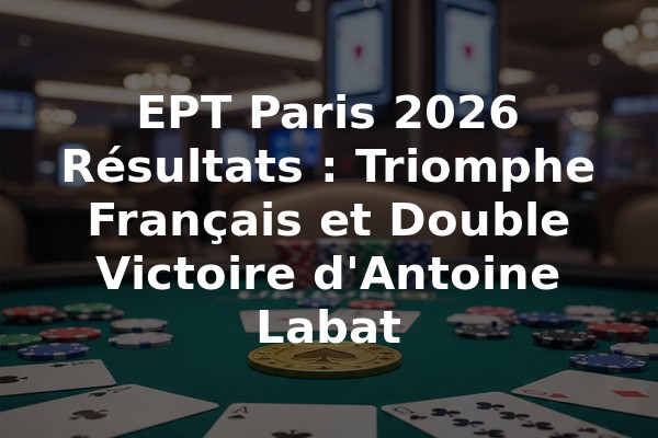 EPT Paris 2026 Résultats : Triomphe Français et Double Victoire d'Antoine Labat