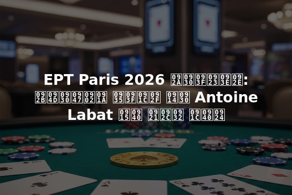 EPT Paris 2026 परिणाम: फ्रेंच विजय और Antoine Labat की डबल जीत