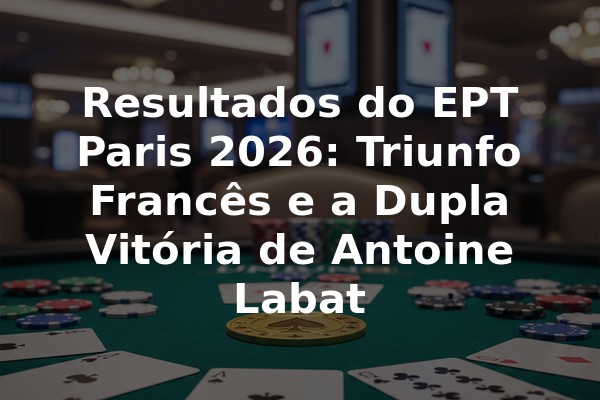 Resultados do EPT Paris 2026: Triunfo Francês e a Dupla Vitória de Antoine Labat