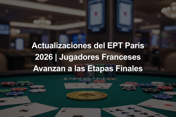 Actualizaciones del EPT París 2026 | Jugadores Franceses Avanzan a las Etapas Finales