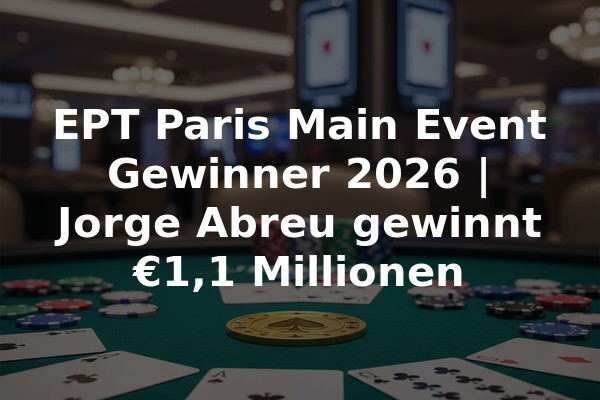 EPT Paris Main Event Gewinner 2026 | Jorge Abreu gewinnt €1,1 Millionen