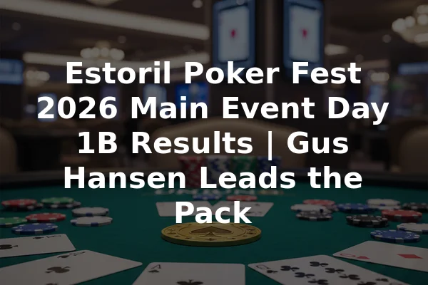 Estoril Poker Fest 2026 Main Event Day 1B Results | Gus Hansen Leads the Pack