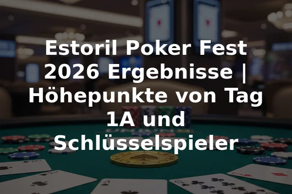 Estoril Poker Fest 2026 Ergebnisse | Höhepunkte von Tag 1A und Schlüsselspieler