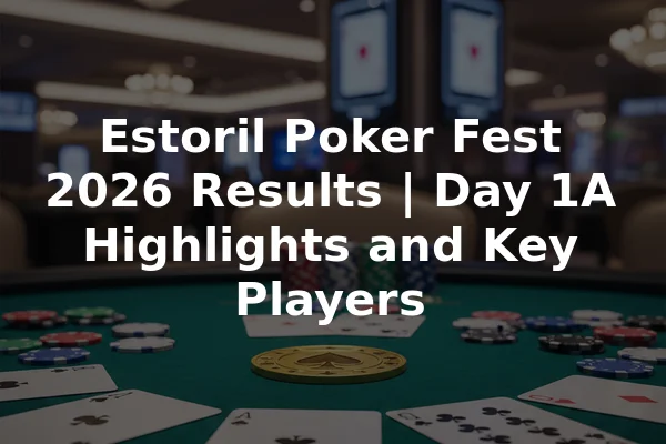 Estoril Poker Fest 2026 Results | Day 1A Highlights and Key Players