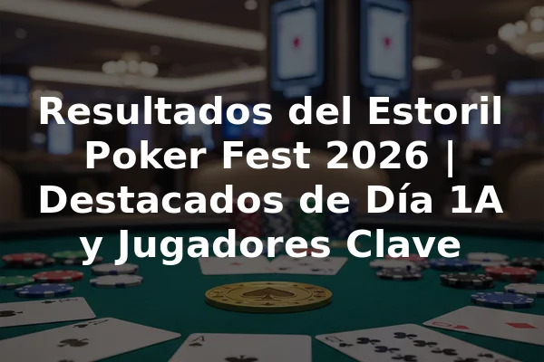 Resultados del Estoril Poker Fest 2026 | Destacados de Día 1A y Jugadores Clave