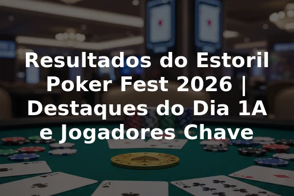 Resultados do Estoril Poker Fest 2026 | Destaques do Dia 1A e Jogadores Chave