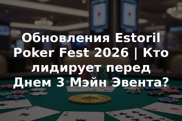 Обновления Estoril Poker Fest 2026 | Кто лидирует перед Днем 3 Мэйн Эвента?