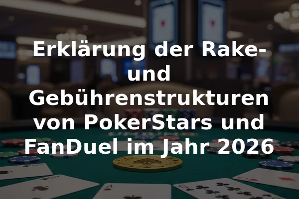 Erklärung der Rake- und Gebührenstrukturen von PokerStars und FanDuel im Jahr 2026