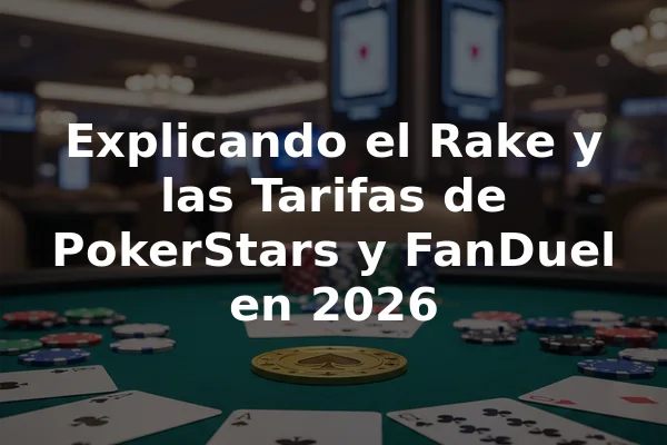 Explicando el Rake y las Tarifas de PokerStars y FanDuel en 2026