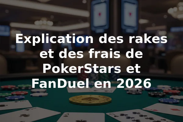 Explication des rakes et des frais de PokerStars et FanDuel en 2026