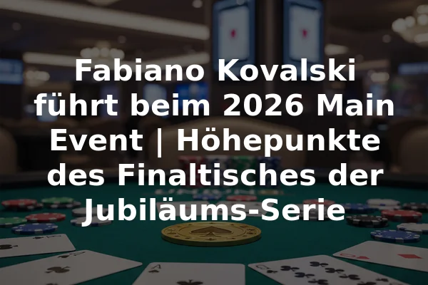 Fabiano Kovalski führt beim 2026 Main Event | Höhepunkte des Finaltisches der Jubiläums-Serie