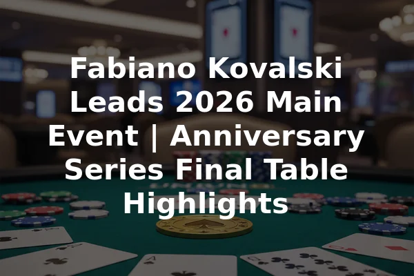 Fabiano Kovalski Leads 2026 Main Event | Anniversary Series Final Table Highlights