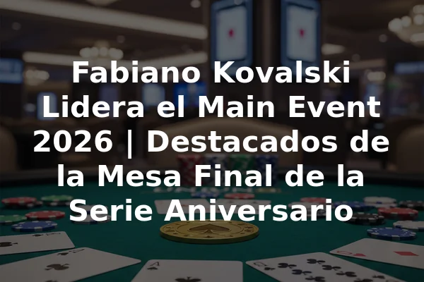 Fabiano Kovalski Lidera el Main Event 2026 | Destacados de la Mesa Final de la Serie Aniversario