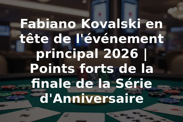 Fabiano Kovalski en tête de l'événement principal 2026 | Points forts de la finale de la Série d'Anniversaire