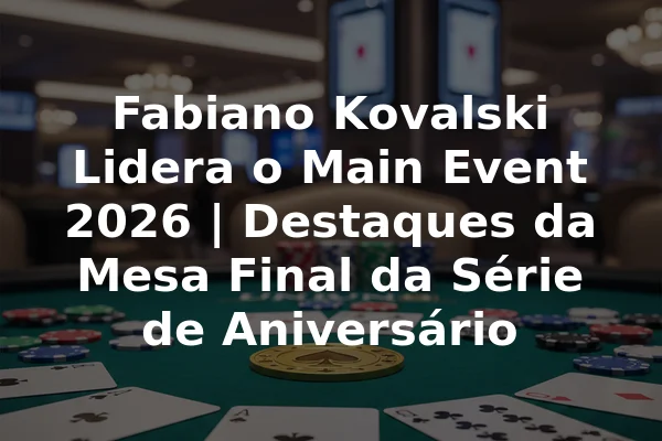 Fabiano Kovalski Lidera o Main Event 2026 | Destaques da Mesa Final da Série de Aniversário