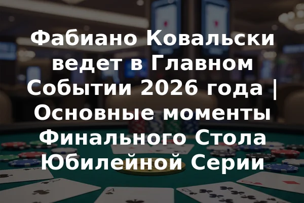 Фабиано Ковальски ведет в Главном Событии 2026 года | Основные моменты Финального Стола Юбилейной Серии