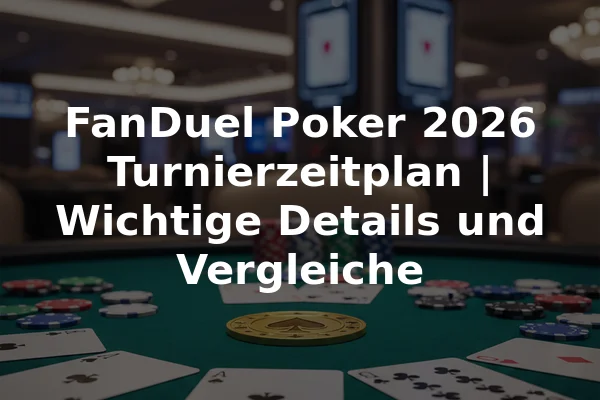 FanDuel Poker 2026 Turnierzeitplan | Wichtige Details und Vergleiche
