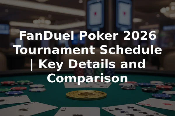 FanDuel Poker 2026 Tournament Schedule | Key Details and Comparison