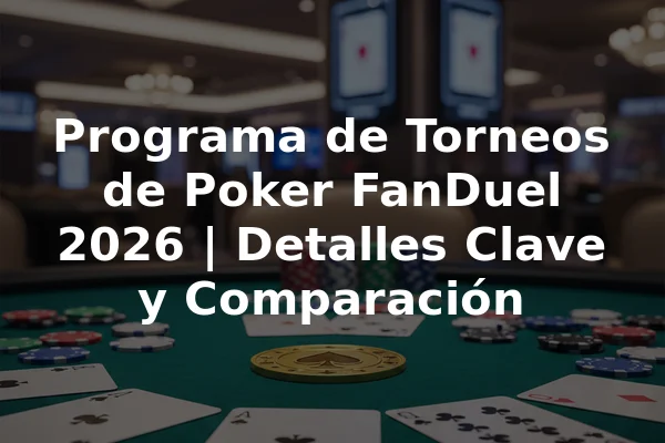 Programa de Torneos de Poker FanDuel 2026 | Detalles Clave y Comparación