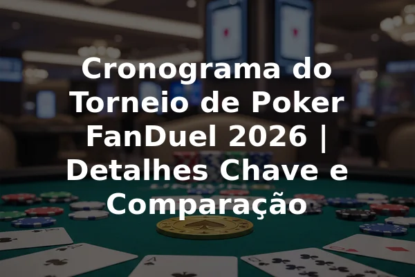 Cronograma do Torneio de Poker FanDuel 2026 | Detalhes Chave e Comparação