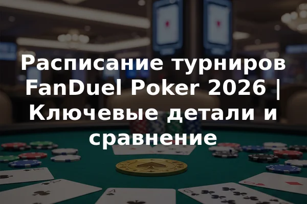 Расписание турниров FanDuel Poker 2026 | Ключевые детали и сравнение