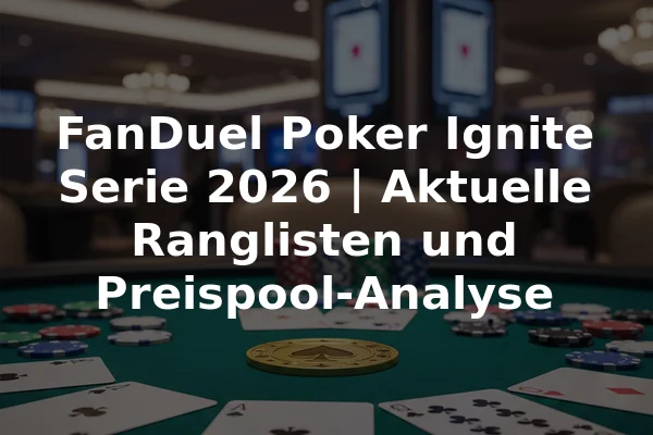FanDuel Poker Ignite Serie 2026 | Aktuelle Ranglisten und Preispool-Analyse