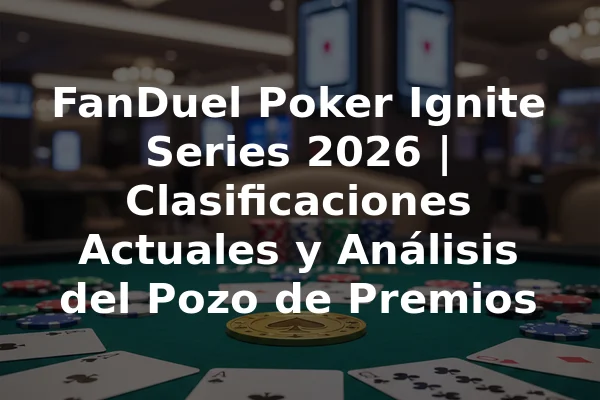 FanDuel Poker Ignite Series 2026 | Clasificaciones Actuales y Análisis del Pozo de Premios
