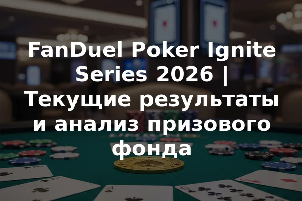FanDuel Poker Ignite Series 2026 | Текущие результаты и анализ призового фонда