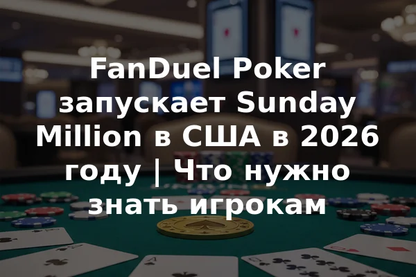 FanDuel Poker запускает Sunday Million в США в 2026 году | Что нужно знать игрокам