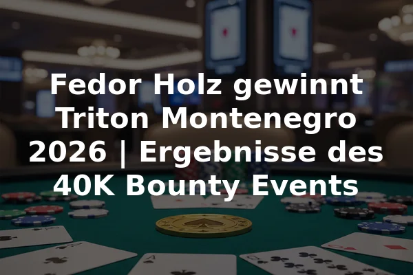Fedor Holz gewinnt Triton Montenegro 2026 | Ergebnisse des 40K Bounty Events