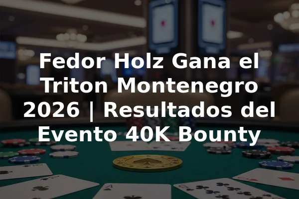 Fedor Holz Gana el Triton Montenegro 2026 | Resultados del Evento 40K Bounty