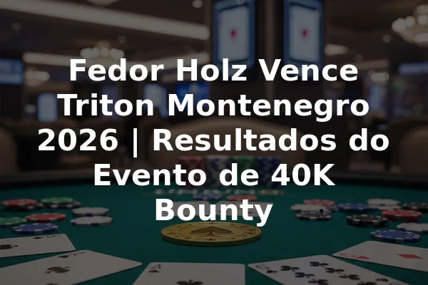 Fedor Holz Vence Triton Montenegro 2026 | Resultados do Evento de 40K Bounty