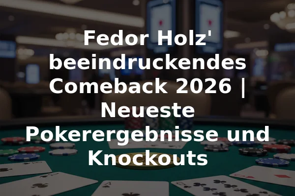 Fedor Holz' beeindruckendes Comeback 2026 | Neueste Pokerergebnisse und Knockouts