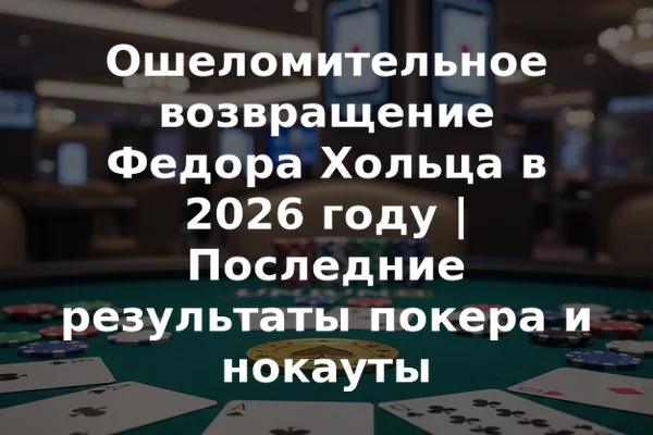 Ошеломительное возвращение Федора Хольца в 2026 году | Последние результаты покера и нокауты