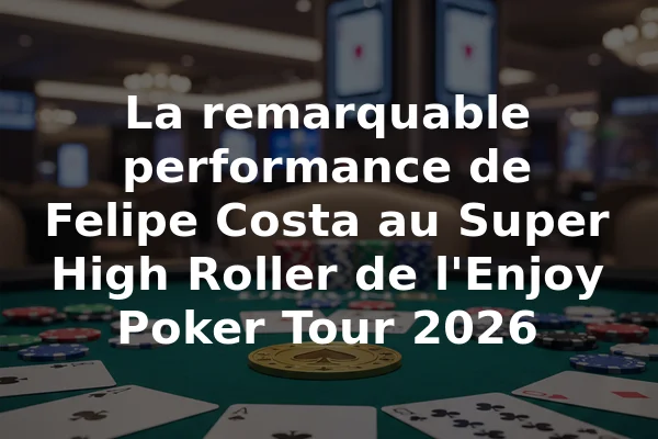 La remarquable performance de Felipe Costa au Super High Roller de l'Enjoy Poker Tour 2026
