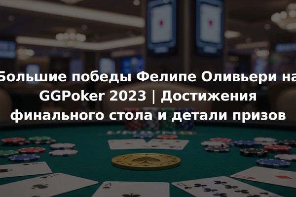 Большие победы Фелипе Оливьери на GGPoker 2023 | Достижения финального стола и детали призов