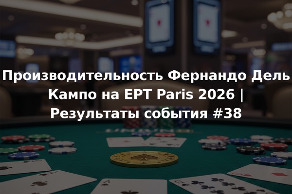 Производительность Фернандо Дель Кампо на EPT Paris 2026 | Результаты события #38