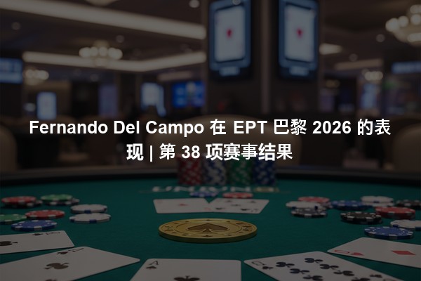 Fernando Del Campo 在 EPT 巴黎 2026 的表现 | 第 38 项赛事结果
