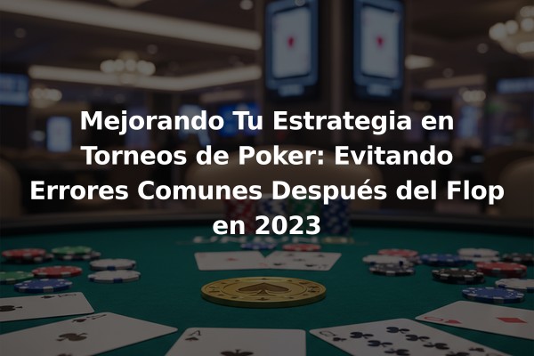 Mejorando Tu Estrategia en Torneos de Poker: Evitando Errores Comunes Después del Flop en 2023