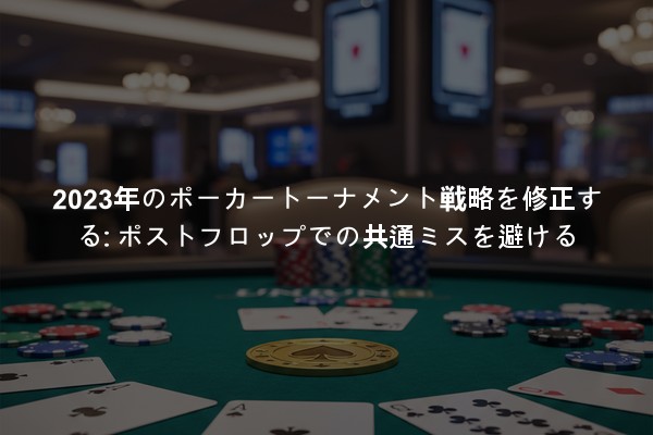 2023年のポーカートーナメント戦略を修正する: ポストフロップでの共通ミスを避ける