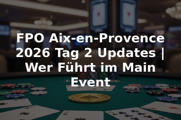 FPO Aix-en-Provence 2026 Tag 2 Updates | Wer Führt im Main Event