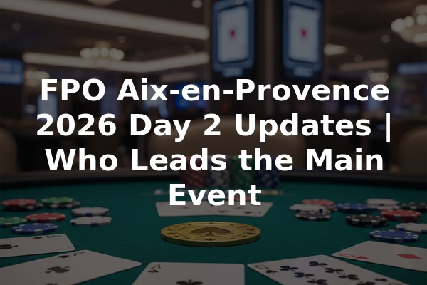 FPO Aix-en-Provence 2026 Day 2 Updates | Who Leads the Main Event