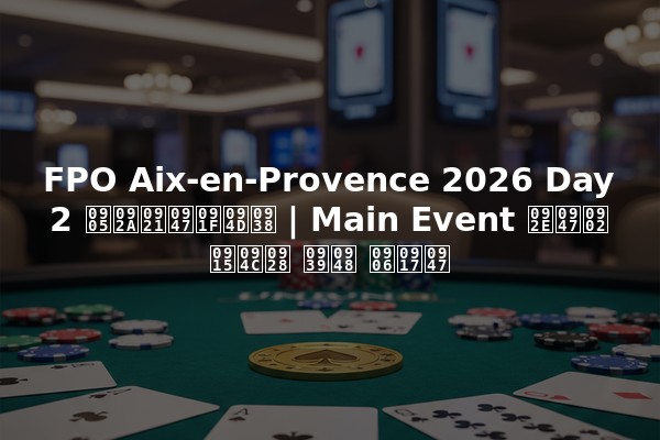 FPO Aix-en-Provence 2026 Day 2 अपडेट्स | Main Event में कौन है आगे