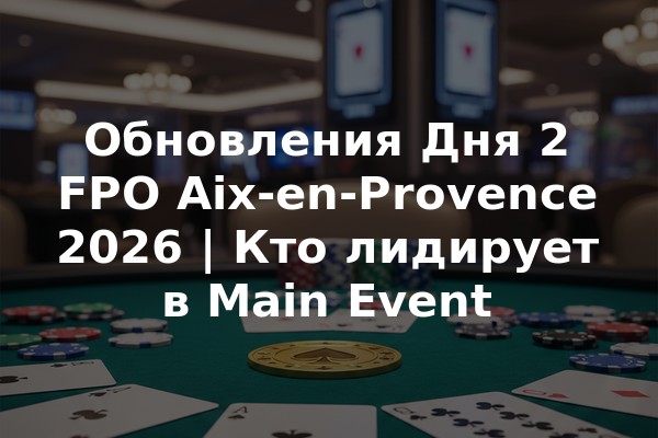 Обновления Дня 2 FPO Aix-en-Provence 2026 | Кто лидирует в Main Event