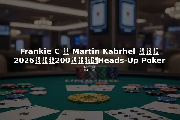 Frankie C 和 Martin Kabrhel 计划在2026年进行200万美元的Heads-Up Poker比赛