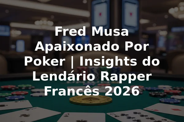 Fred Musa Apaixonado Por Poker | Insights do Lendário Rapper Francês 2026