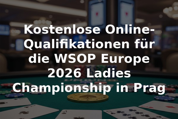 Kostenlose Online-Qualifikationen für die WSOP Europe 2026 Ladies Championship in Prag