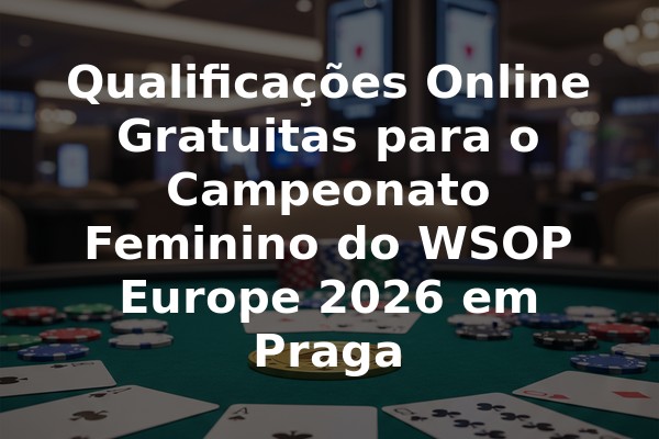 Qualificações Online Gratuitas para o Campeonato Feminino do WSOP Europe 2026 em Praga