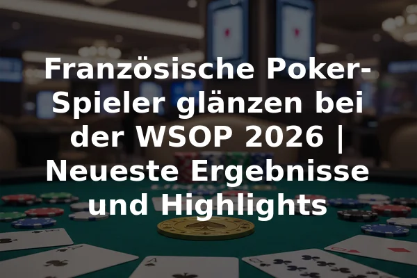 Französische Poker-Spieler glänzen bei der WSOP 2026 | Neueste Ergebnisse und Highlights