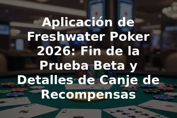 Aplicación de Freshwater Poker 2026: Fin de la Prueba Beta y Detalles de Canje de Recompensas